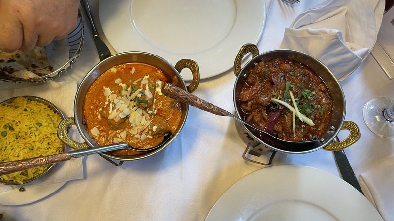 Curries with spiced rice