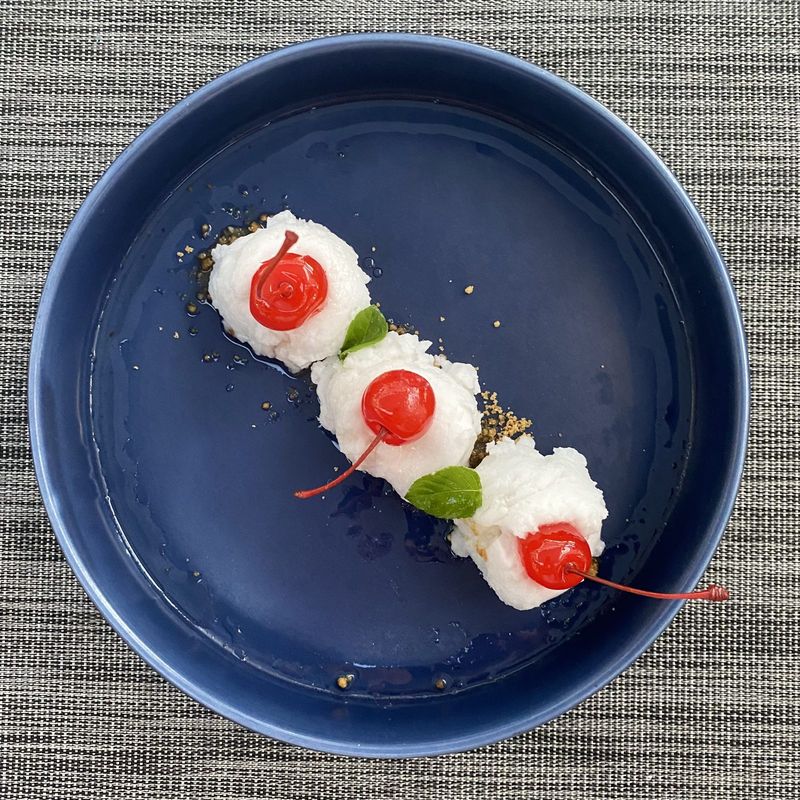 Dessert with cocktail cherries – Umag