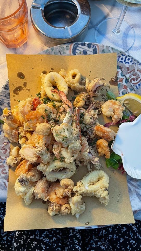 Fried seafood