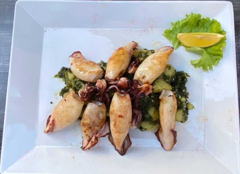 Grilled squid on Swiss chard – Poreč