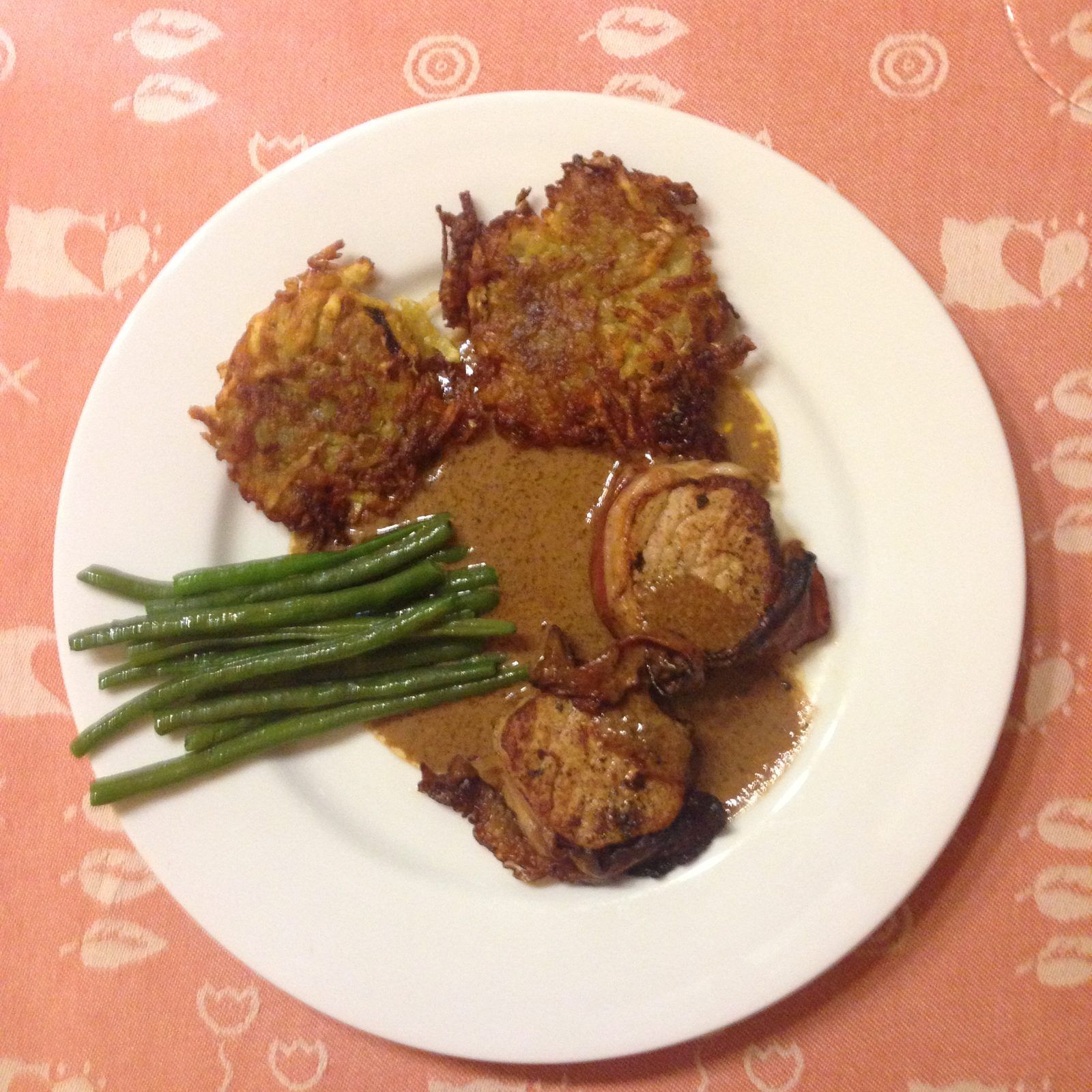 Medallions with rösti and green beans – Linz