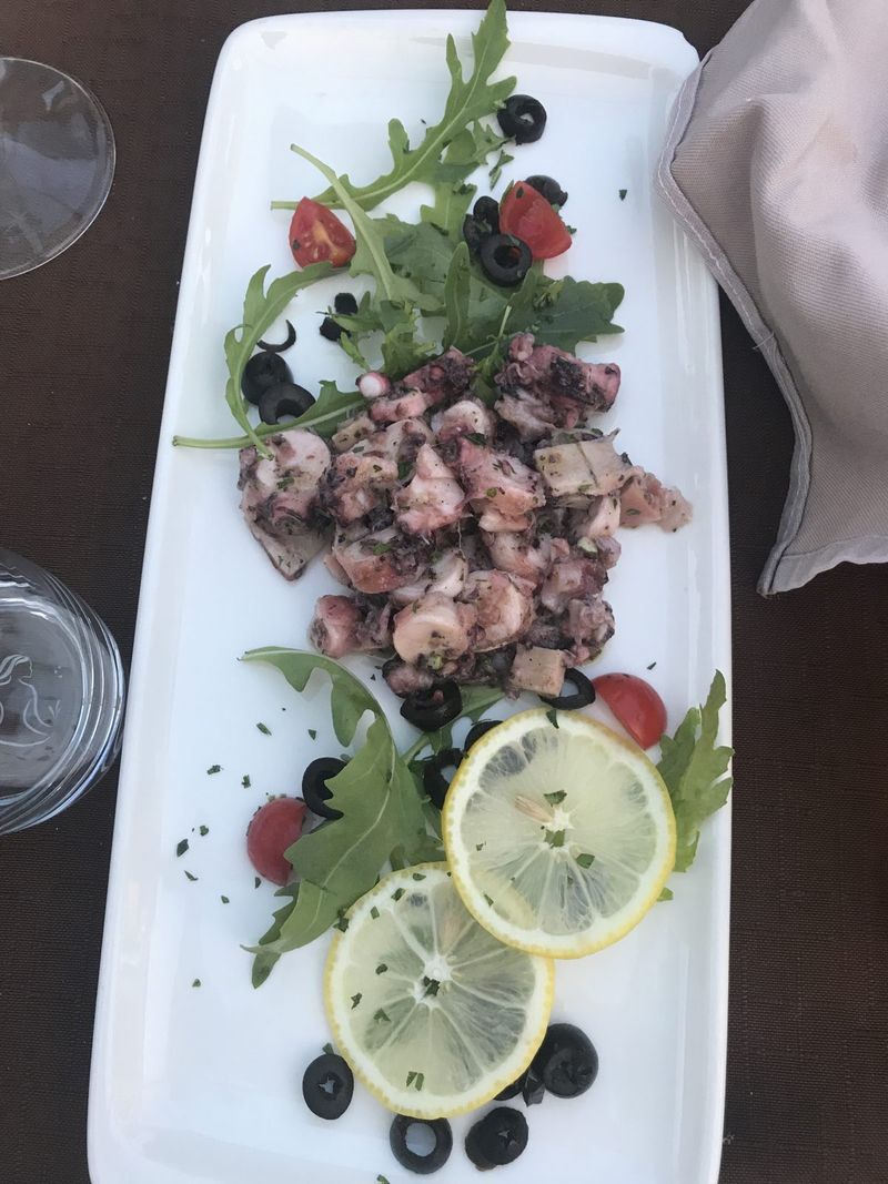 Octopus carpaccio with rocket – Opatija