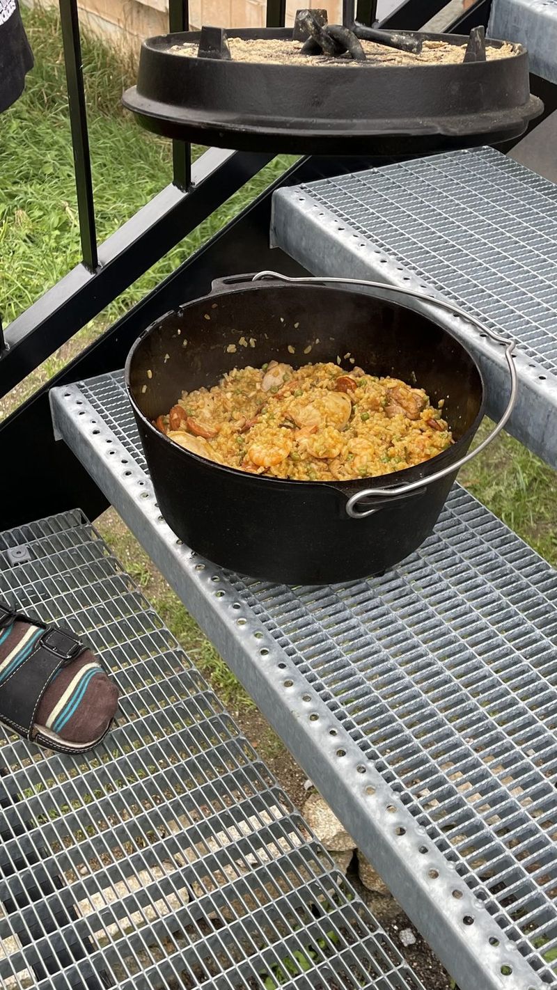 Rice dish in a Dutch oven