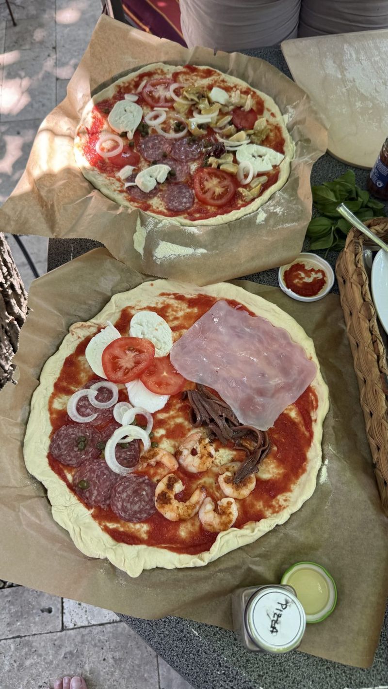 Homemade pizza before baking – Linz