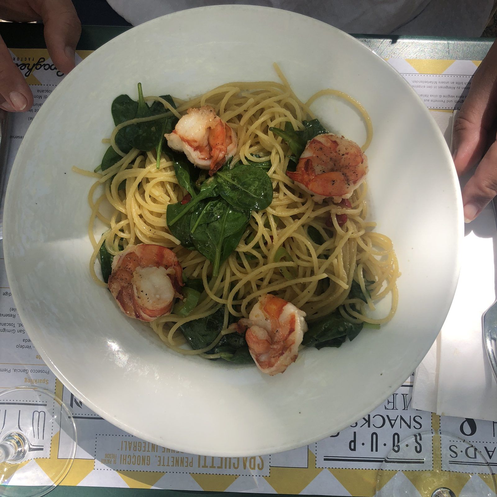 Spaghetti mit Garnelen und Spinat – Winterthur