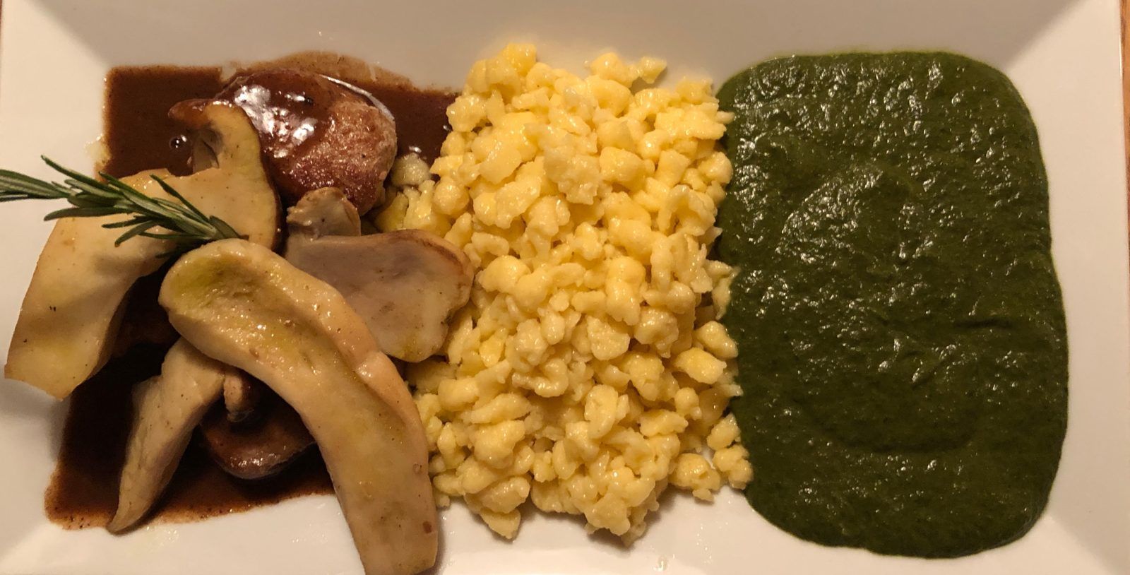 Steinpilze mit Spätzle und Spinat – Bludenz